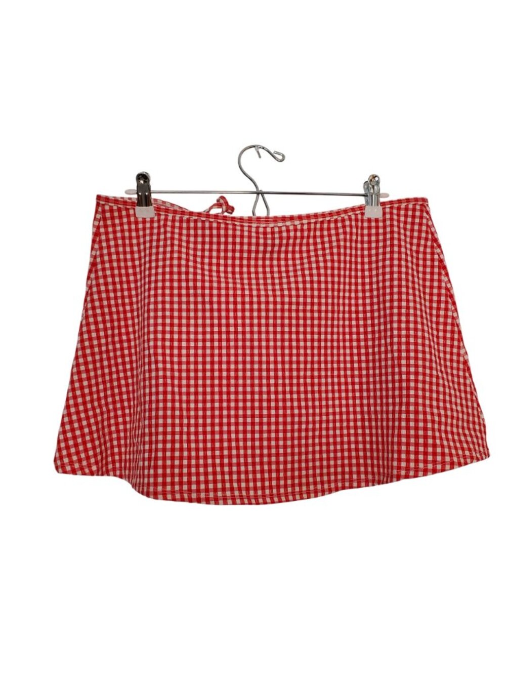 Red Gingham Wrap Skirt By Shade & Shore Medium M (8-10) Lightweight Summer Desig - Picture 3 of 7